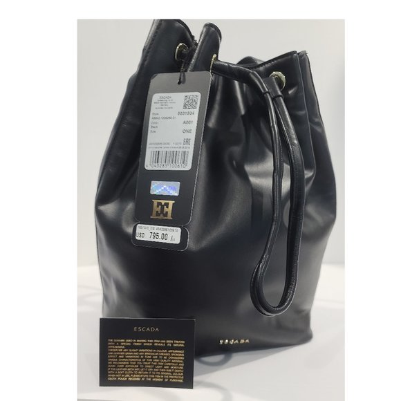 NWT ✅ ESCADA Soft Calf Leather Bucket Backpack Bag  ✨ NWT & AUTHENTICITY CARD main image 8